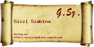 Giczi Szabina névjegykártya
